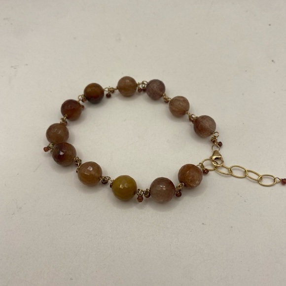 14k Gold Filled Gemstone Bracelet 7” - Picture 1 of 8